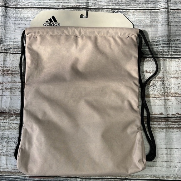 Adidas Classic 3S2 Drawstring Sackpack Wonder Beige and Black with Sporty Design - Picture 2 of 8